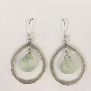 Silpada Green Prehnite Earrings (used)